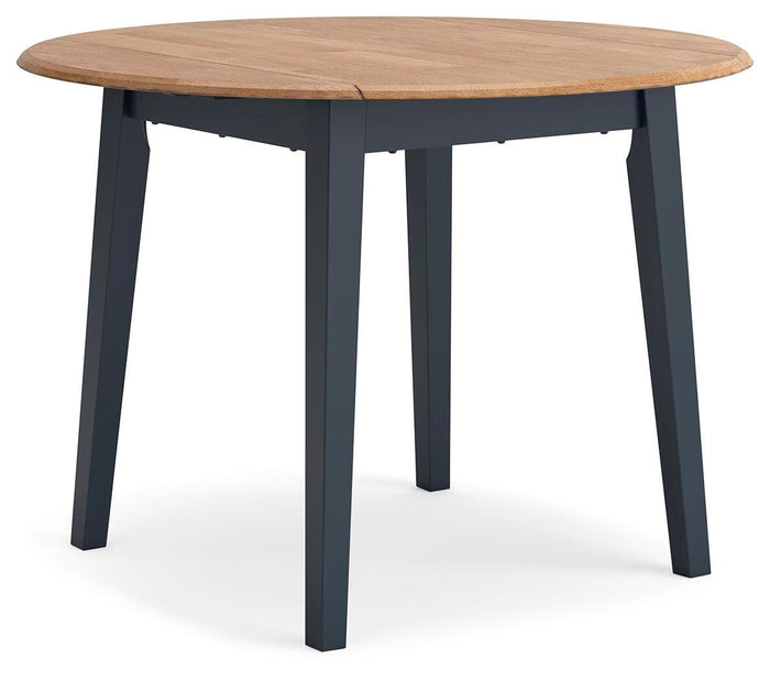 Windham Dining Drop Leaf Table in Natural/Blue