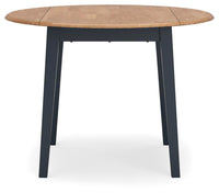 Windham Dining Drop Leaf Table in Natural/Blue