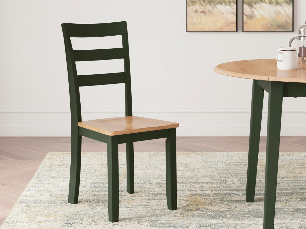 Windham Dining Table and 2 Chairs in Natural/Green
