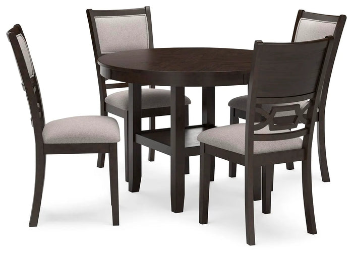 Bramwell Cross Dining Table and 4 Chairs (Set of 5)