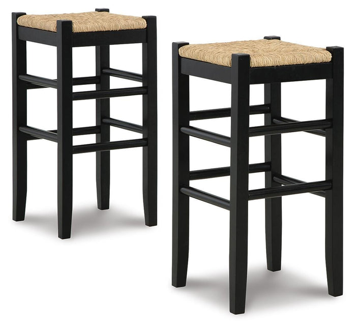 Fenn Bar Height Bar Stool (Set of 2) in Black