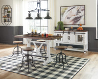 Denham Counter Height Dining Table in White/Brown