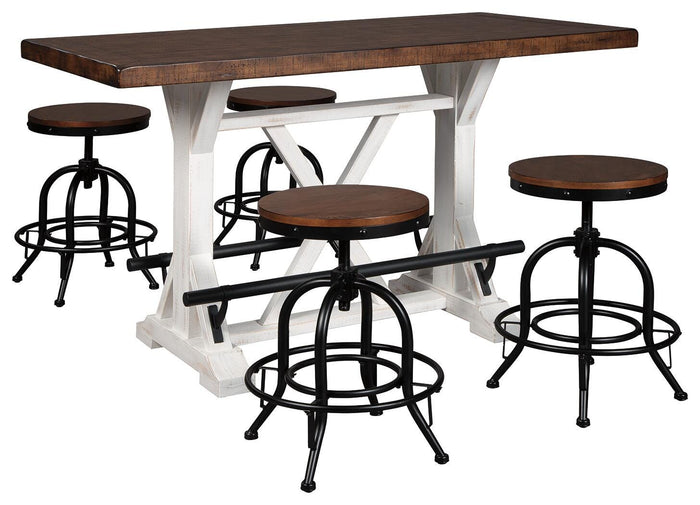 Denham Counter Height Dining Table and 4 Barstools in Default III