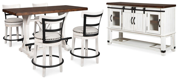 Denham Counter Height Dining Table with 4 Barstools and Server