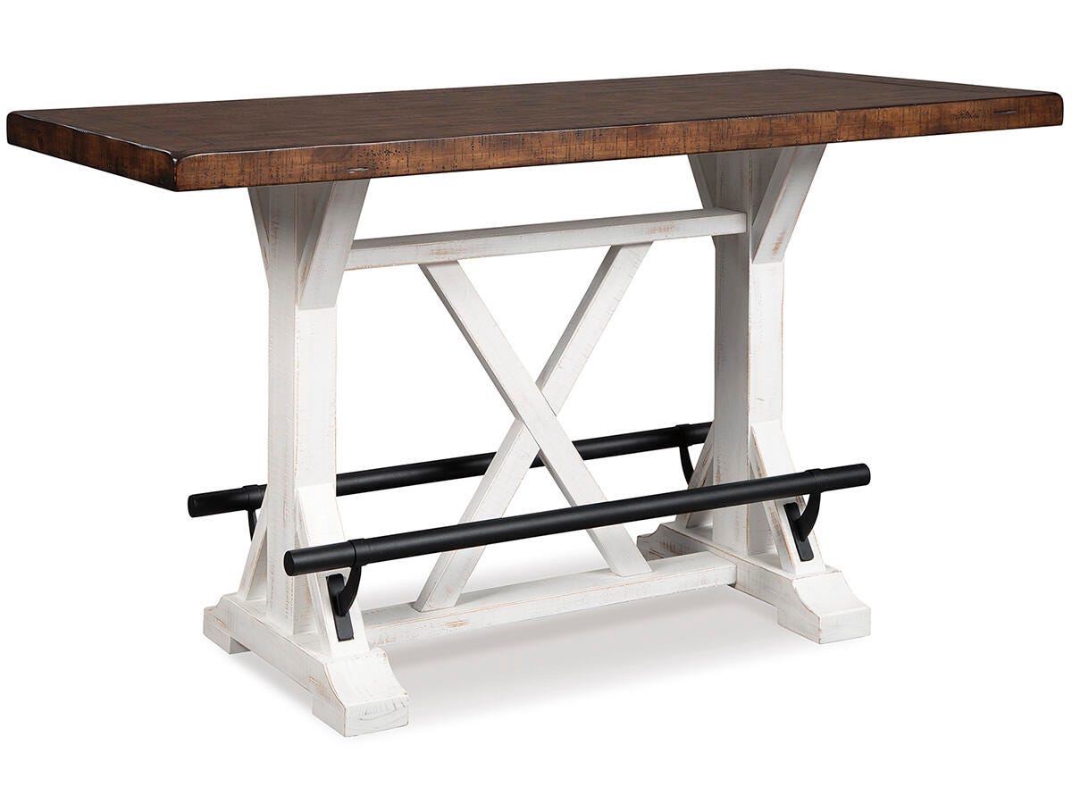 Denham Counter Height Dining Table in White/Brown