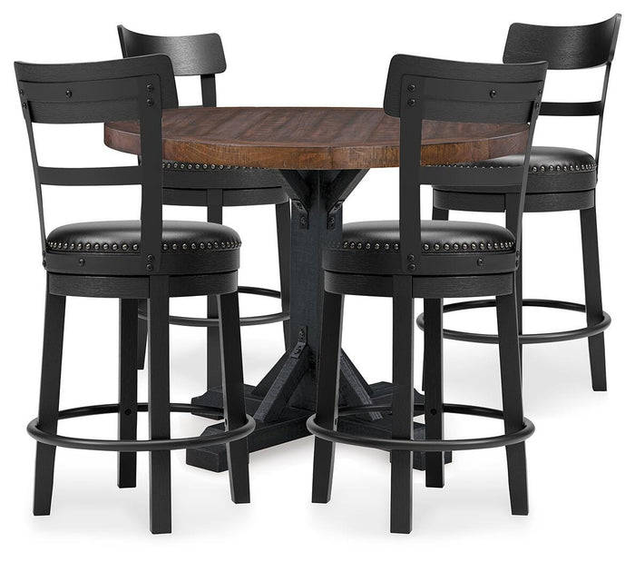 Denham Counter Height Table and 4 Barstools