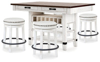 Denham Counter Height Dining Table and 4 Barstools in Multi