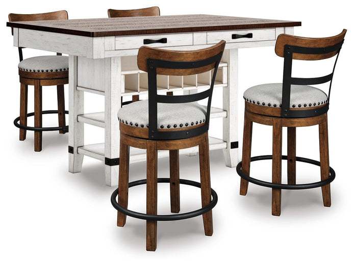 Denham Counter Height Dining Table and 4 Barstools in Multi II