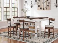 Denham Counter Height Dining Table in White/Brown II