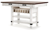 Denham Counter Height Dining Table in White/Brown II
