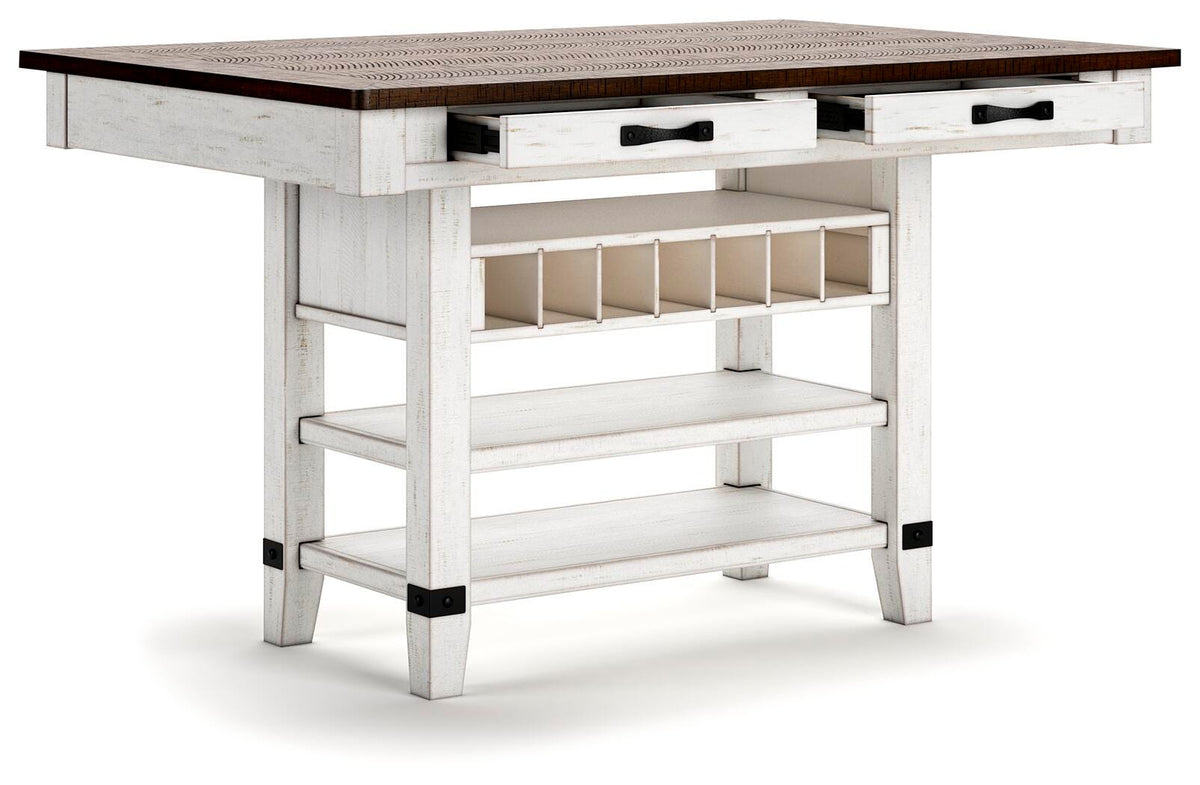Denham Counter Height Dining Table in White/Brown II