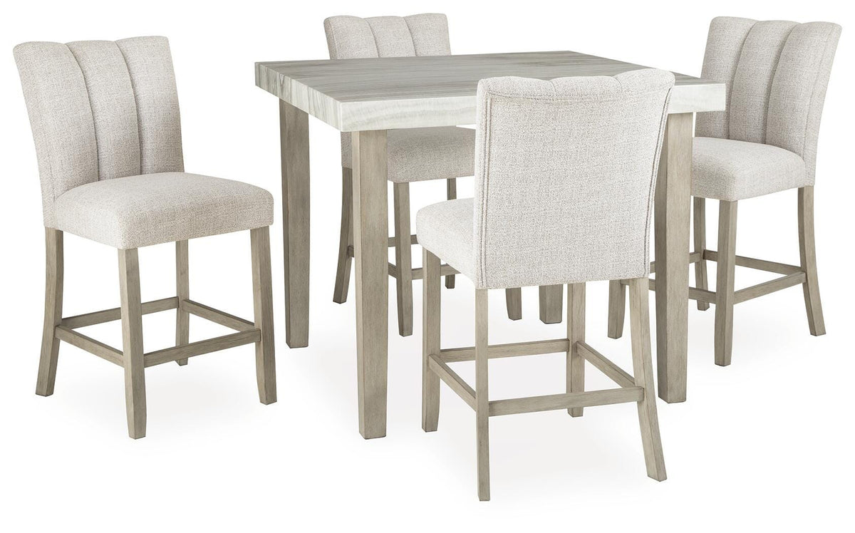 Jervis Vale Counter Height Dining Table and 4 Barstools