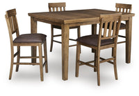 Fenwick Bay Counter Height Extension Dining Table and 4 Barstools