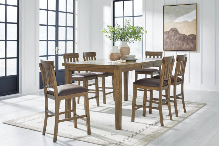 Ashgrove Bay Counter Height Extension Dining Table and 6 Barstools