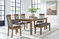 Ashgrove Bay Extension Dining Table with 4 Chairs and Bench
