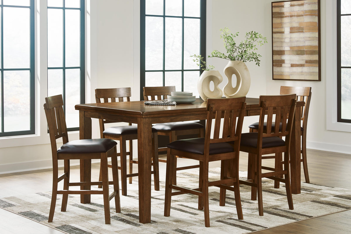 Pennwick Counter Hight Dining Table and 6 Barstools