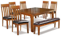 Pennwick Dining Table and 6 Chairs and Bench