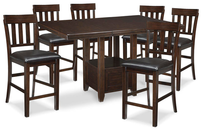 Ashgrove Counter Height Dining Table and 6 Barstools in Dark Brown