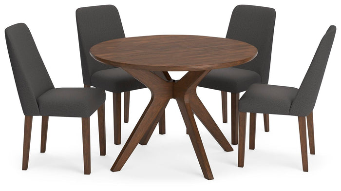 Roscoe Dining Table and 2 Chairs in Brown