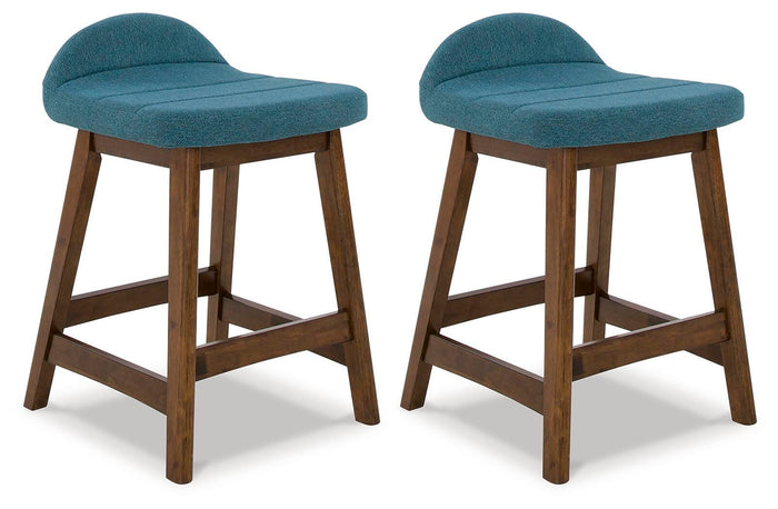 Roscoe Counter Height Bar Stool (Set of 2) in Blue/Brown