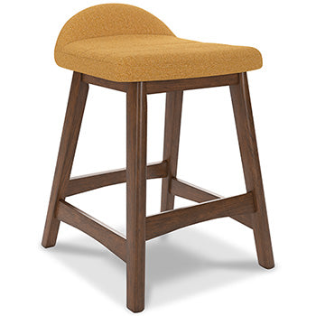 Roscoe Counter Height Bar Stool in Mustard/Brown