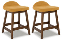Roscoe Counter Height Bar Stool (Set of 2) in Mustard/Brown