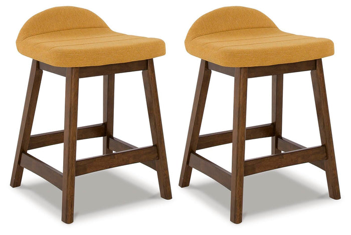 Roscoe Counter Height Bar Stool (Set of 2) in Mustard/Brown
