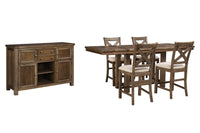 Ashcombe Bay Counter Height Dining Table with 4 Barstools and Server