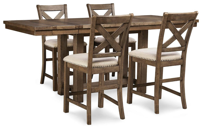 Ashcombe Bay Counter Height Dining Table and 4 Barstools