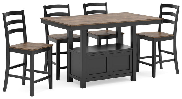 Colbrook Counter Height Dining Table and 4 Barstools