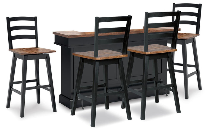 Colbrook Bar Table and 4 Barstools
