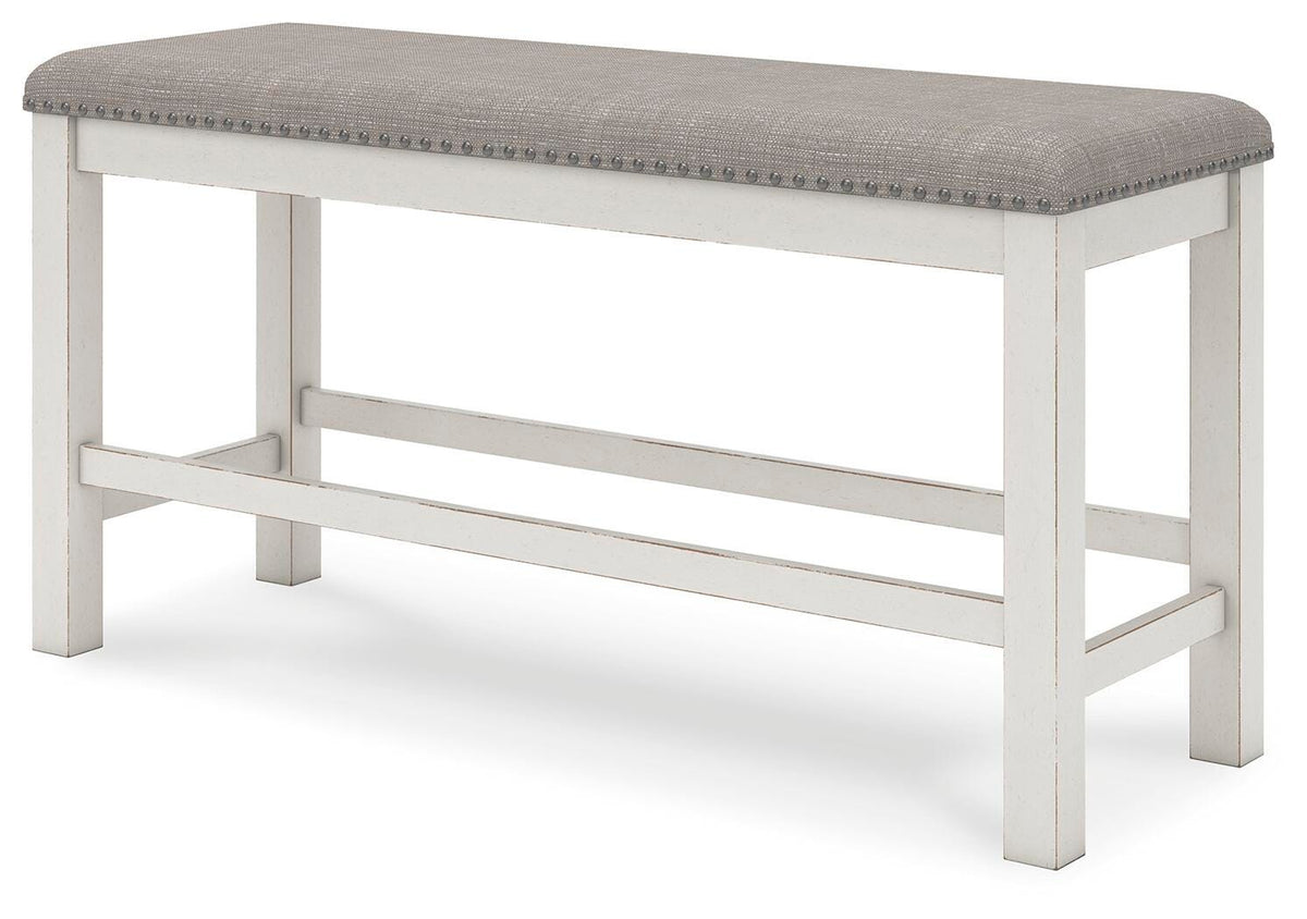 Hadley Counter Height Extension Dining Table with 6 Barstools and Bench