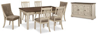 Hartwell Dining Table and 6 Chairs with Server