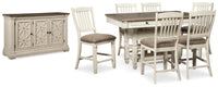 Hartwell Counter Height Dining Table and 6 Barstools with Server