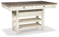 Hartwell Counter Height Table with 6 Barstools with Server and Display Cabinet