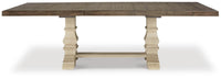 Hartwell Dining Table with 6 Chairs and Bench in Antique White