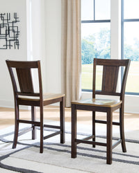 Hollowmere Counter Height Extension Dining Table and 8 Barstools