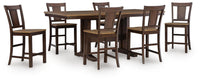 Hollowmere Counter Height Extension Dining Table and 6 Barstools