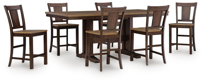 Hollowmere Counter Height Extension Dining Table and 6 Barstools