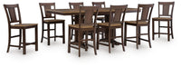 Hollowmere Counter Height Extension Dining Table and 8 Barstools