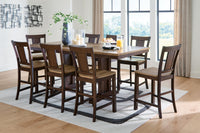 Hollowmere Counter Height Extension Dining Table and 8 Barstools