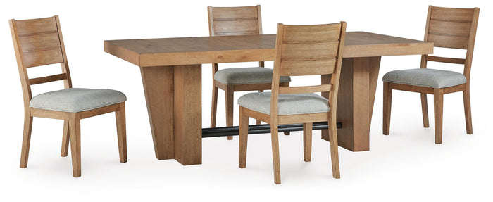 Wexford Dining Table and 4 Chairs in Light Brown