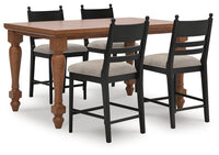 Ashcombe Counter Height Dining Table and 4 Barstools II