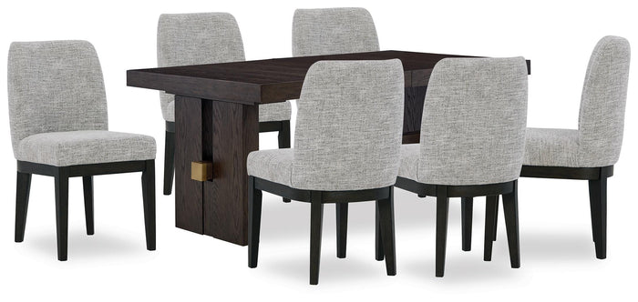 Camberton Dining Table and 6 Chairs in Dark Brown