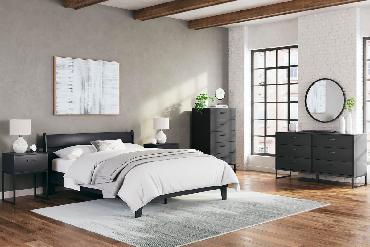 Colby Queen Panel Platform Bed in Black