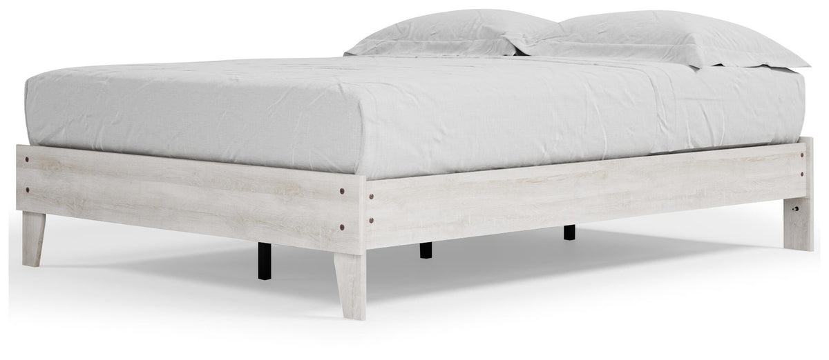 Cobden Queen Platform Bed in Whitewash