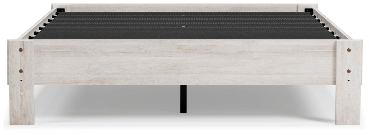 Cobden Queen Platform Bed in Whitewash