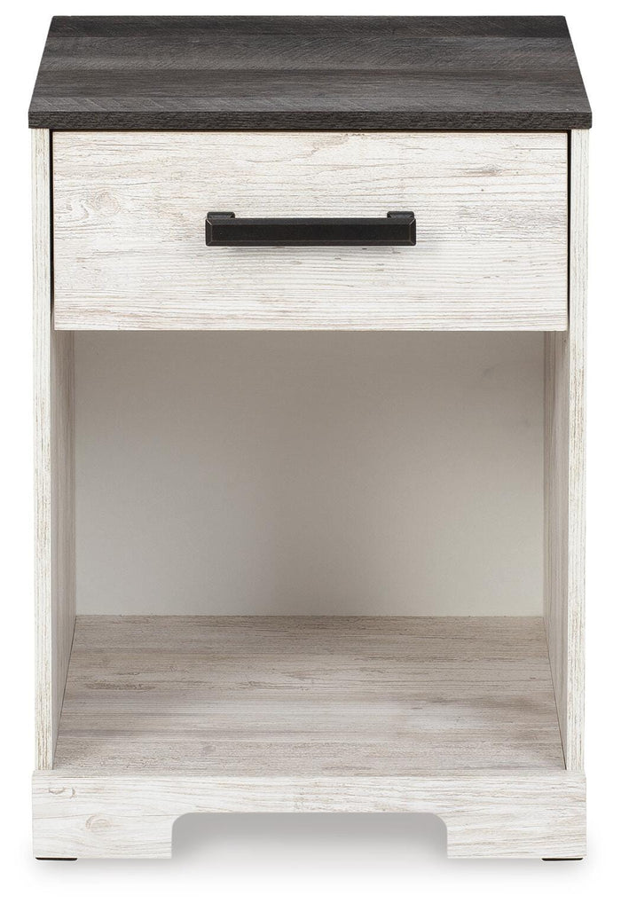 Cobden Nightstand in Whitewash/Charcoal Gray II