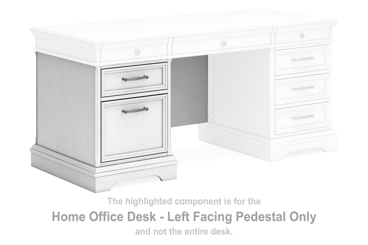 Kanwyn Home Office Desk - Left Facing Pedestal
