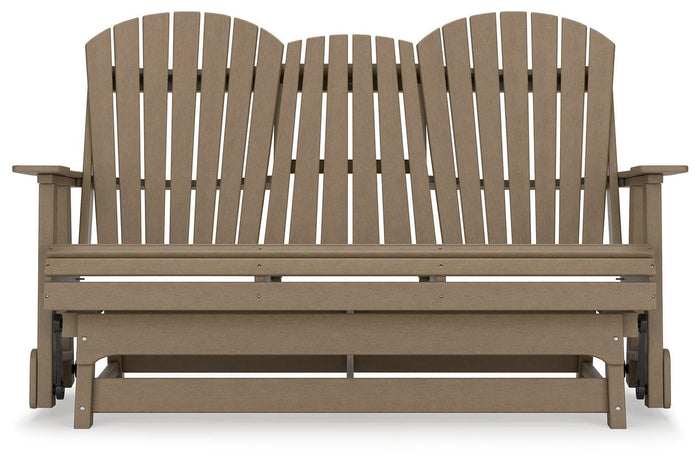 Kiama Park Outdoor Glider Loveseat in Driftwood